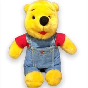 Winnie The Pooh Hidden Storybook Plush w/ Denim Overalls Mattel Vintage 1995